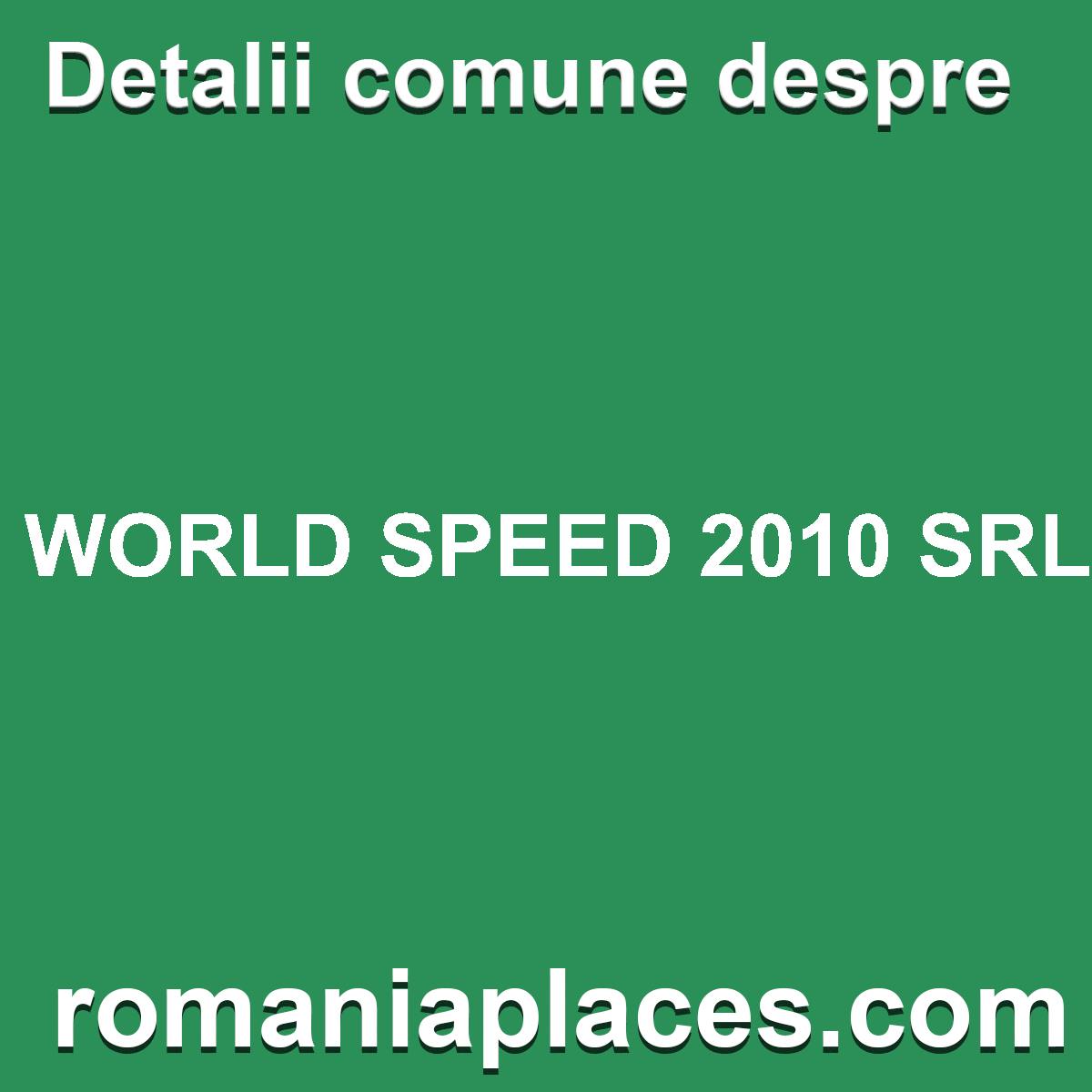 WORLD SPEED 2010 SRL