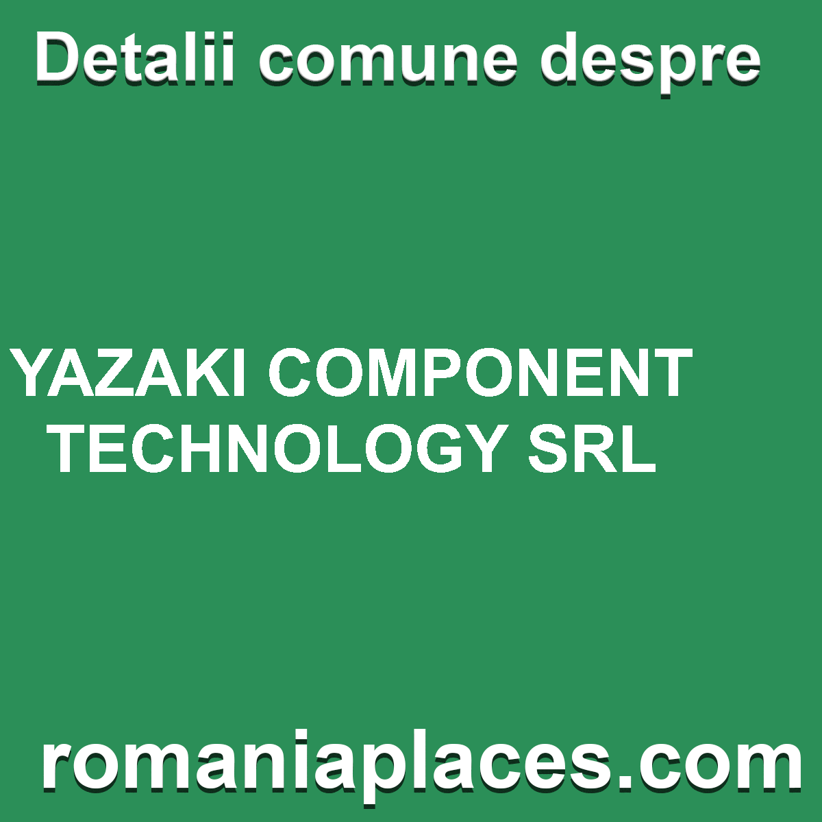 YAZAKI COMPONENT TECHNOLOGY SRL